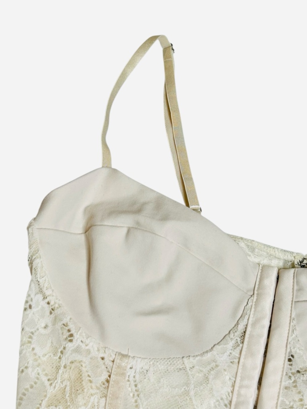Intimately Free People Night Rhythm Lace Corset Bodysuit Ecru L NWT - Picture 3 of 13